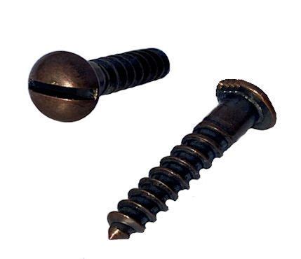 antique brass screws round head.